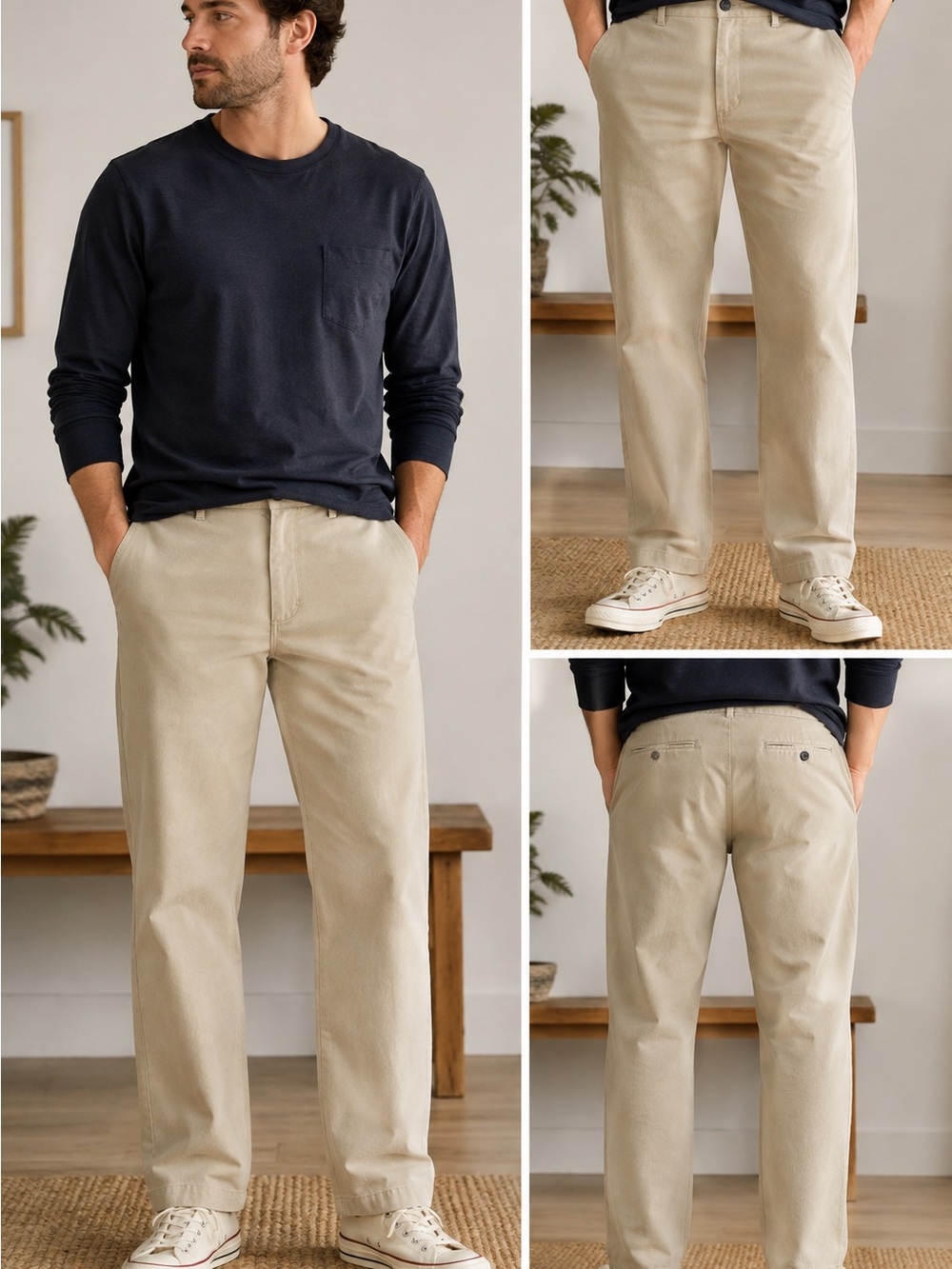 Vintage Y2K GAP Men’s Corduroy Pants 34x30 Beige Tan Straight Fit 100% Cotton